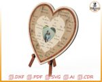 Puzzle corazón personalizable para corte láser | Archivos SVG, DXF, DWG, PDF para CNC - Imagen 2
