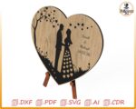 Puzzle corazón personalizable para corte láser | Archivos SVG, DXF, DWG, PDF para CNC - Imagen 4