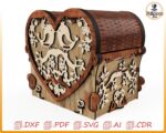 Caja mecánica corazón explosivo — archivo digital para corte láser y CNC - Imagen 2