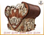 Caja mecánica corazón explosivo — archivo digital para corte láser y CNC - Imagen 3