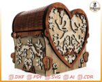 Caja mecánica corazón explosivo — archivo digital para corte láser y CNC - Imagen 4