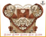 Caja mecánica corazón explosivo — archivo digital para corte láser y CNC - Imagen 6