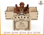 Caja de regalo mecánica explosiva - Archivos SVG, DXF, CDR para corte láser (Día de la Madre)