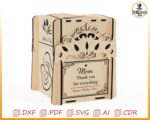 Caja de regalo mecánica explosiva - Archivos SVG, DXF, CDR para corte láser (Día de la Madre) - Imagen 2