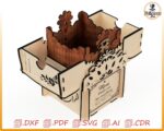 Caja de regalo mecánica explosiva - Archivos SVG, DXF, CDR para corte láser (Día de la Madre) - Imagen 3
