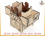 Caja de regalo mecánica explosiva - Archivos SVG, DXF, CDR para corte láser (Día de la Madre) - Imagen 5