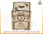Caja de regalo mecánica explosiva - Archivos SVG, DXF, CDR para corte láser (Día de la Madre) - Imagen 6