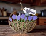 Letrero de puerta «Cesta de Tulipanes» - archivo para corte láser (CDR, AI, DXF, SVG) - Imagen 3