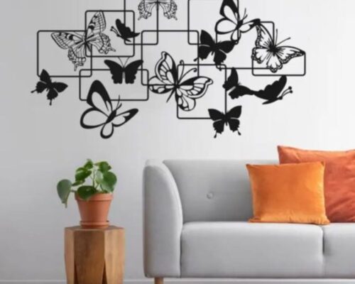 Decoración de pared con mariposas - archivo digital para corte láser (SVG, DXF, AI, CDR)