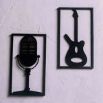 Arte mural guitarra y micrófono - archivo para corte láser (CDR/AI/DXF/SVG)