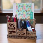 Organizador de escritorio búho — archivo para corte láser (MDF/madera)
