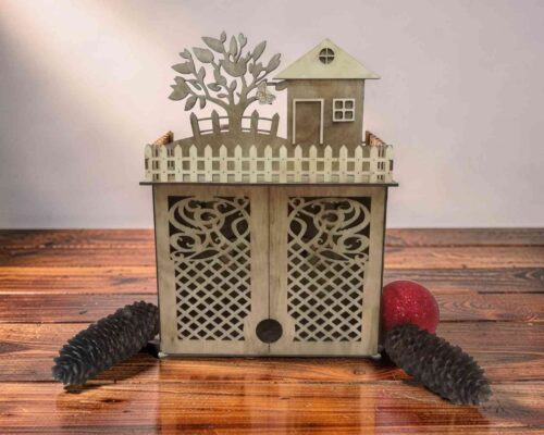 Cabina porta llaves de madera - archivo digital para corte láser