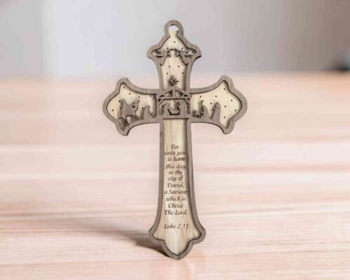 Adorno Cruz del Nacimiento — Archivo para Corte Láser (SVG, DXF, CDR, AI)