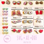 Pendientes San Valentín para corte láser SVG DXF – Mega paquete 22 pares para MDF y CNC - Imagen 2