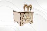 Caja regalo de Pascua con conejo, diseño para corte láser CNC, descarga digital (SVG DXF PDF)