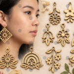 Pendientes florales SVG para corte láser y CNC - Pack de archivos AI, EPS, DXF, PNG