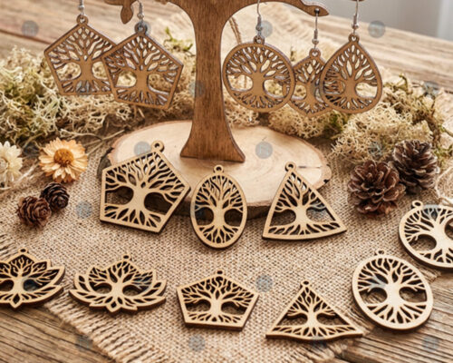 Aretes Árbol de la Vida - Bundle SVG para corte láser, CNC y máquinas de corte (digital)