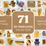 Paquete 71 SVG — Plantillas de cajas 3D, sobres, bolsas y etiquetas para corte