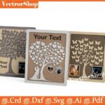 Libro de firmas de madera personalizado - Árbol de corazones, hojas o mariposas | MDF cortado con láser