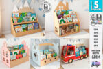 Estantería organizadora de libros infantil Montessori para corte láser | Contrachapado 6 mm | Archivos CNC