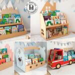 Estantería organizadora de libros infantil Montessori para corte láser | Contrachapado 6 mm | Archivos CNC