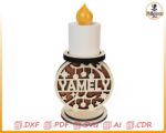 Portavelas farol de madera personalizable - Archivo SVG para corte láser CNC (descarga digital) - Imagen 2