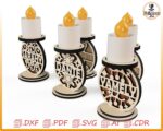 Portavelas farol de madera personalizable - Archivo SVG para corte láser CNC (descarga digital) - Imagen 5