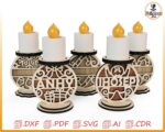 Portavelas farol de madera personalizable - Archivo SVG para corte láser CNC (descarga digital) - Imagen 6