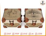 Caja de recuerdos de madera personalizada para fotos y USB - diseño corte láser SVG/CNC - Imagen 3